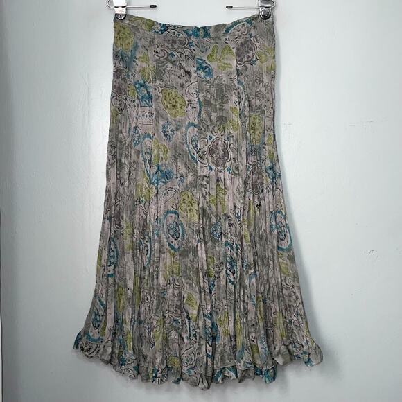 Coldwater Creek Size Medium Gray Crinkle Skirt Broomstick Artsy Fairy Grunge Y2K - Picture 1 of 11